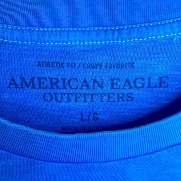 AMERICAN EAGLE OUTFITTERS | MEN’S BLUE SHIRT SIZE LARGE - Picture 4 of 6